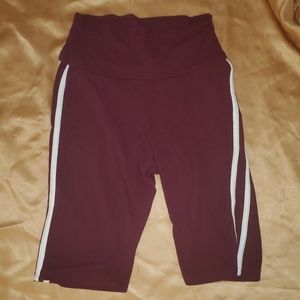 Burgundy Biker Shorts